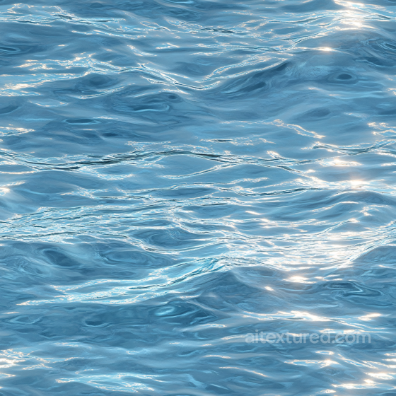 Water PBR Texture Featuring Realistic Ocean Surface with Soft Waves and Sun Highlights Water texture preview
