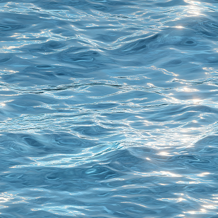 Water Featuring Realistic Ocean Surface with Soft Waves and Sun Highlig… seamless PBR texture preview