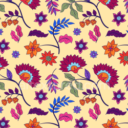 seamless Seamless 3D PBR Bright Embroidered Floral Fabric Texture with Colorful Flowers texture 8k free download PBR