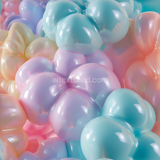 Seamless 3D Inflated Puffy Plastic Surface PBR Texture in Pastel Colors