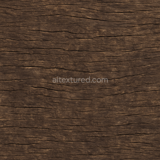 Seamless 3d texture pbr 8k cracked wood surface with aged wood and dark brown hues
