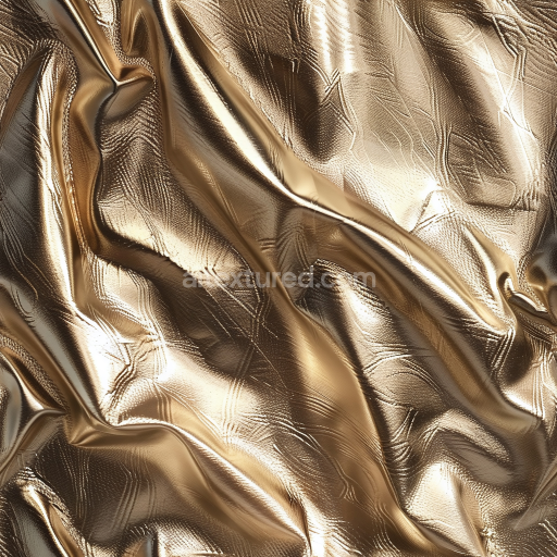 Seamless 3D Metallic Gold Leather PBR Texture with Fine Grain and Shiny Finish