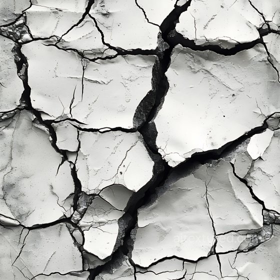 cracked white plaster PBR texture with deep fractures Cracked & Holes texture preview