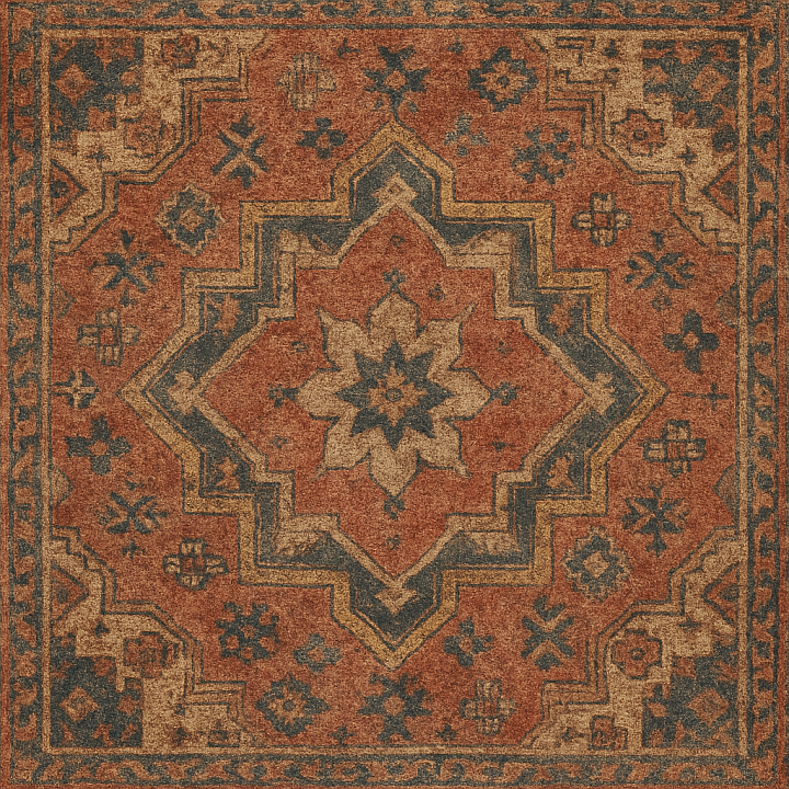 Rough Oriental Carpet seamless PBR texture preview