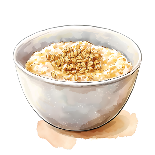 Healthy Farro Porridge Breakfast Bowl Illustration with Grains