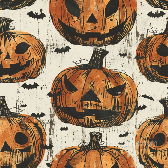 Featuring Vintage Halloween Jack-o'-Lanterns and Bats Vintage Halloween texture preview
