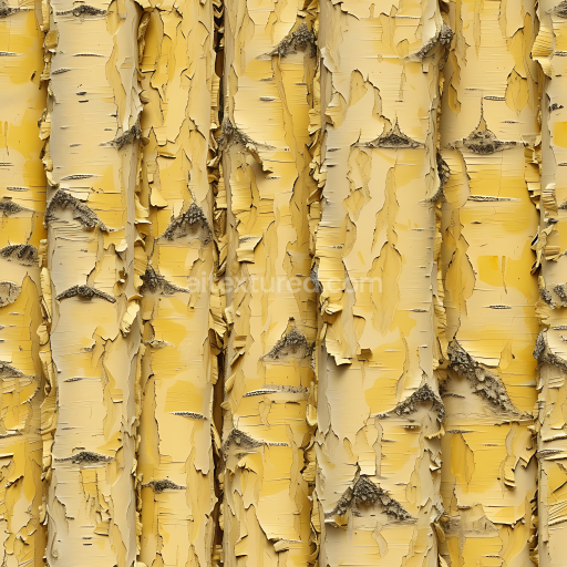 Seamless 3D Peeling Yellow Painted Wood PBR Texture with Flaking Paint and Natural Grain