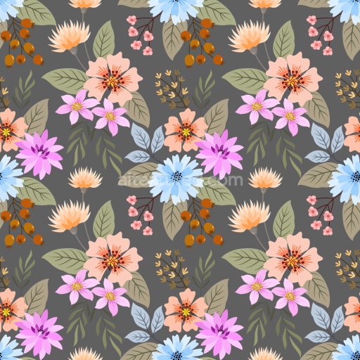 Seamless 3D PBR Floral Fabric Texture Featuring Multicolor Flower Pattern