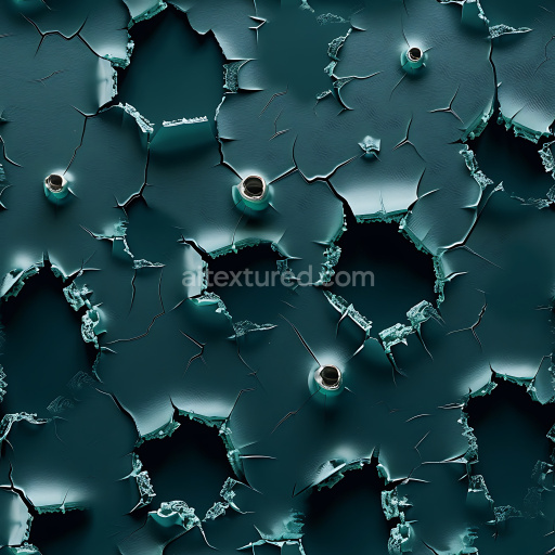 Seamless 3D PBR Cracked Paint Texture with Deep Holes and Peeling Edges