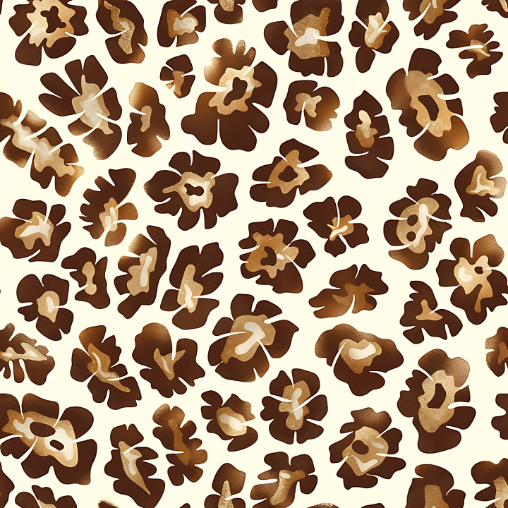 Brown Leopard Print with Soft Fabric Pattern seamless PBR texture preview