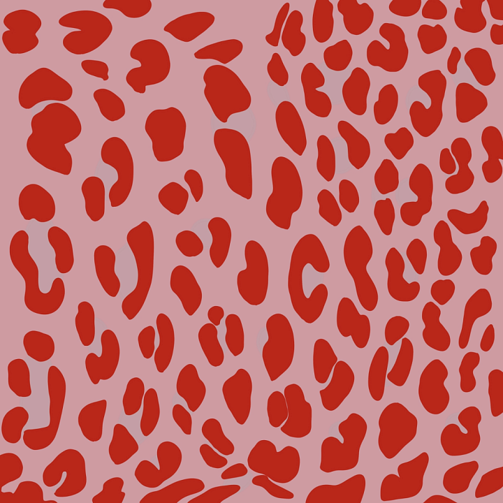 Leopard Print Fabric in Red and Pink Colors seamless PBR texture preview