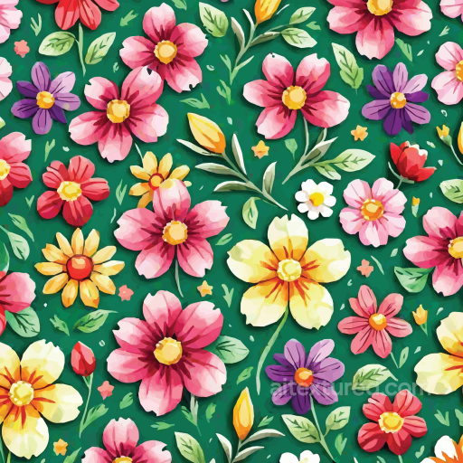 Vibrant Embroidered Floral Fabric Pattern Seamless Texture seamless Embroidered floral PBR texture