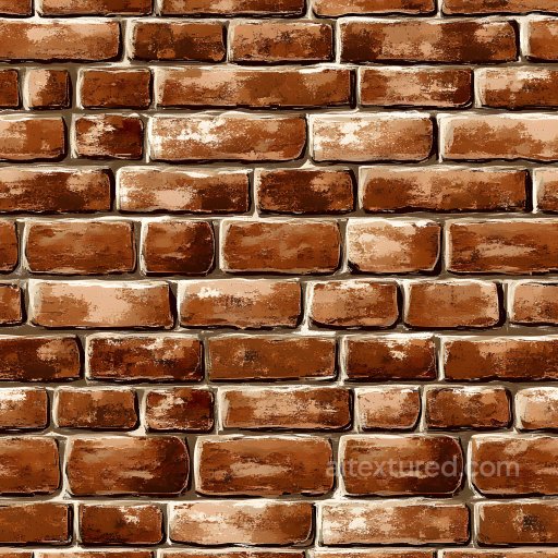 Cracked Brick Wall PBR Texture with Chipped and Weathered Surface in Rich Brown Tones seamless Brick PBR texture