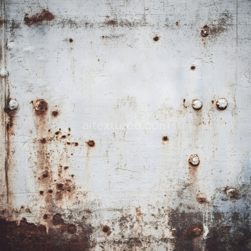 Seamless 3D Rusted Metal PBR Texture Featuring Corrosion and Hole Damage