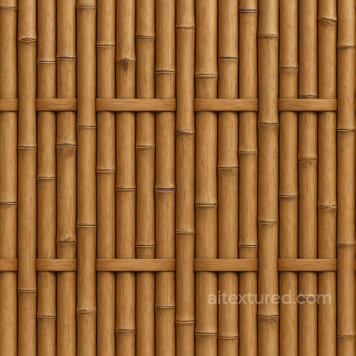 Bamboo Fence With Natural Wood Knots And Smooth Wood Surface seamless Fences PBR texture
