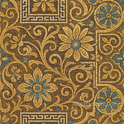 Ornate Mosaic Tile Seamless Texture seamless Ceramic-tile PBR texture
