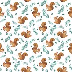 Pattern Bundle - Seamless 3D Pattern PBR Texture Featuring Playful Squirrels and Green Foliage texture preview