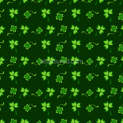 Seamless 3D PBR Texture of Stylized Green Clover Leaf Pattern