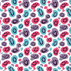 seamless Seamless 3D PBR Texture with Colorful Happy Face Abstract Pattern texture 8k free download PBR