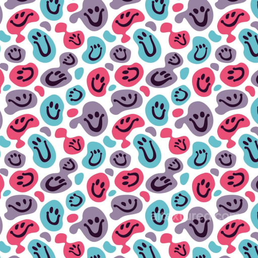 with Colorful Happy Face Abstract Pattern seamless Happy Face pattern PBR texture