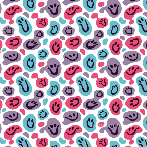 with Colorful Happy Face Abstract Pattern Happy Face pattern texture preview