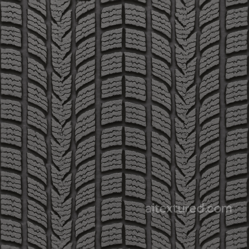 Snow Tire With Winter Tread And Snow Track Patterns For Cold Weather Vehicle Tire Realism seamless Tire prints PBR texture