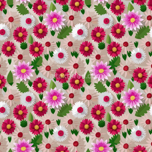 Seamless 3D PBR Embroidered Floral Fabric Texture with Pink and White Flowers