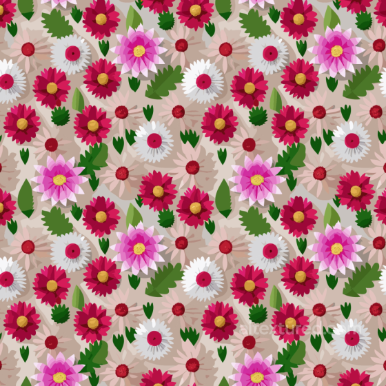 Embroidered Floral Fabric Texture with Pink and White Flowers Embroidered floral texture preview
