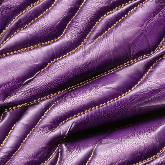 Quilted Glossy Purple Leather PBR Texture with Detailed Stitching and Wrinkles Leather texture preview
