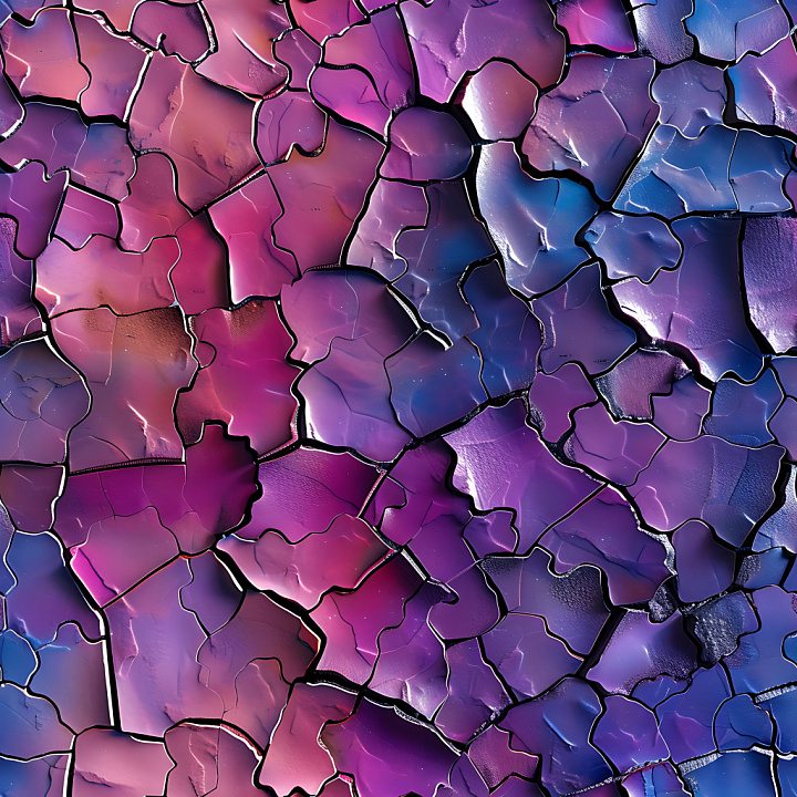 Cracked Dry Earth with Violet and Blue Gradient seamless PBR texture preview