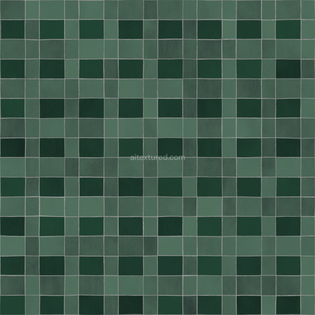 Seamless PBR tile texture in green tones
