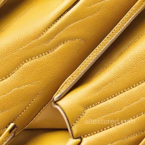 Yellow Pebbled Leather Texture With Detailed Stitching And Grain seamless Leather PBR texture
