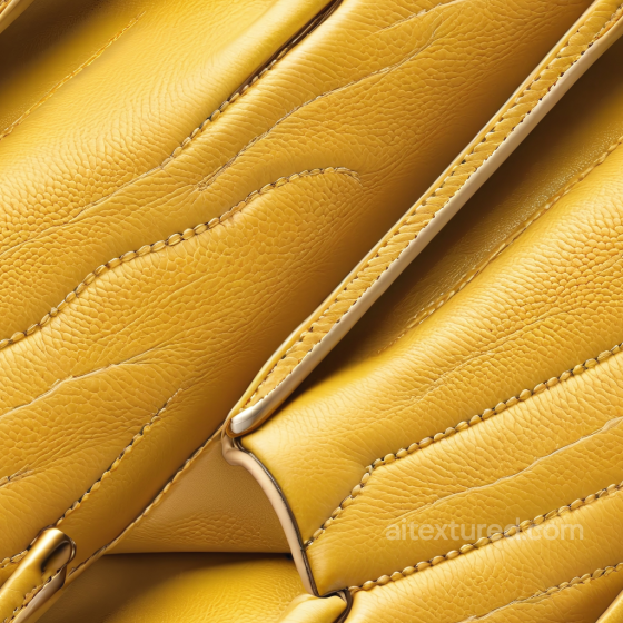 Yellow Pebbled Leather Texture With Detailed Stitching And Grain Leather texture preview