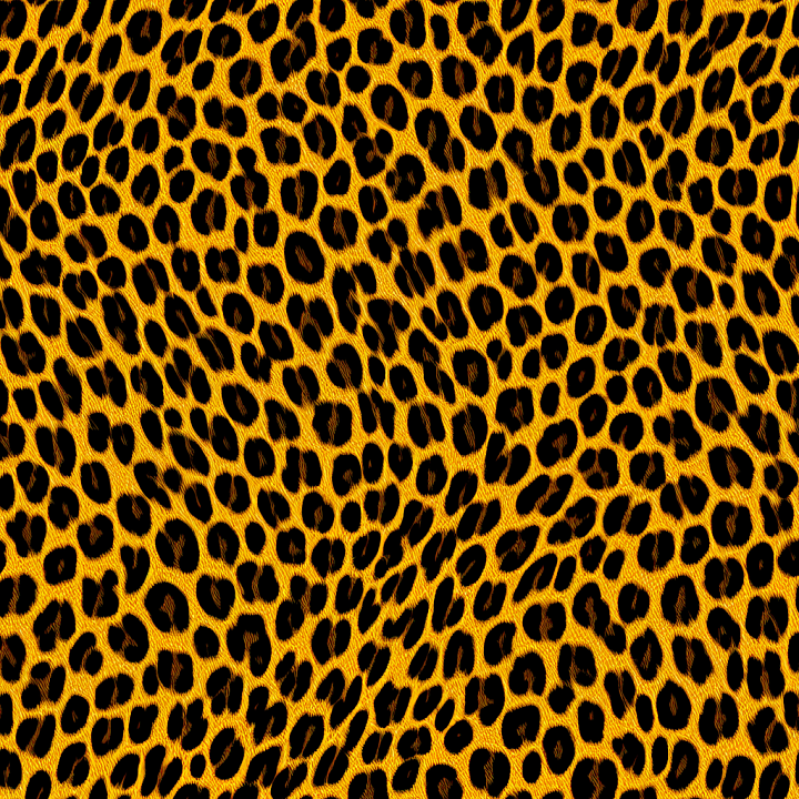 Leopard Print Fabric with Vivid Orange and Black Spots seamless PBR texture preview