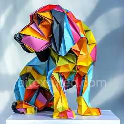 seamless Seamless 3D PBR Origami Multicolor Stylized Bloodhound Texture texture 8k free download PBR