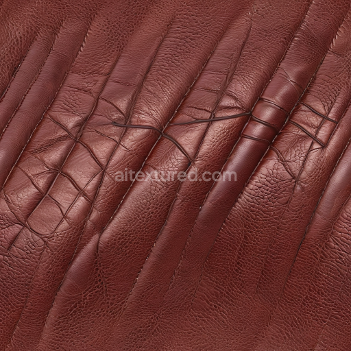 Seamless 3D PBR Red Brown Crocodile Leather Texture with Detailed Scale Pattern and Wrinkles