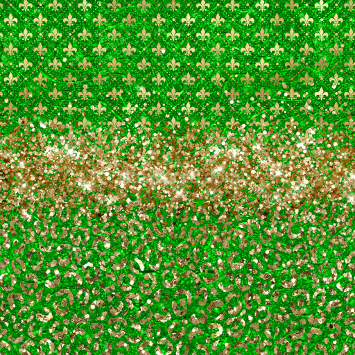 Seamless 3D PBR glittery green and gold St Patrick decorative pattern texture