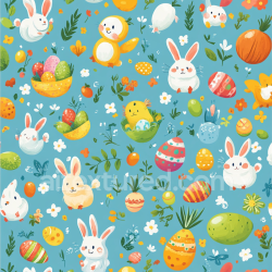 seamless Seamless 3D PBR Easter Digital Paper Texture with Colorful Eggs and Bunny Pattern texture 8k free download PBR