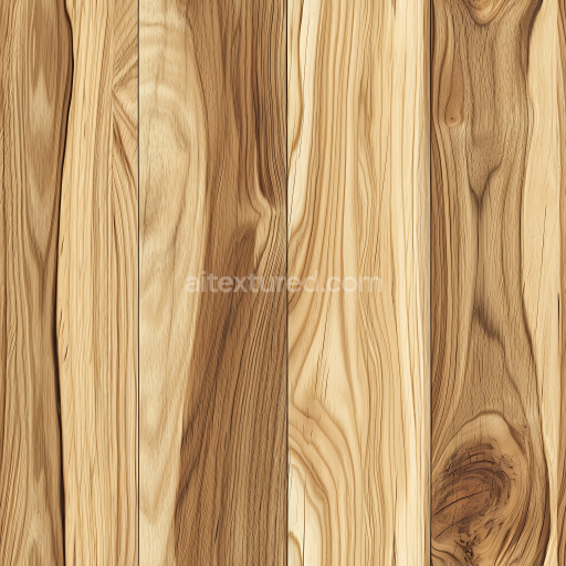 Seamless 3D PBR Light Natural Wood Planks Texture with Distinct Grain and Knots