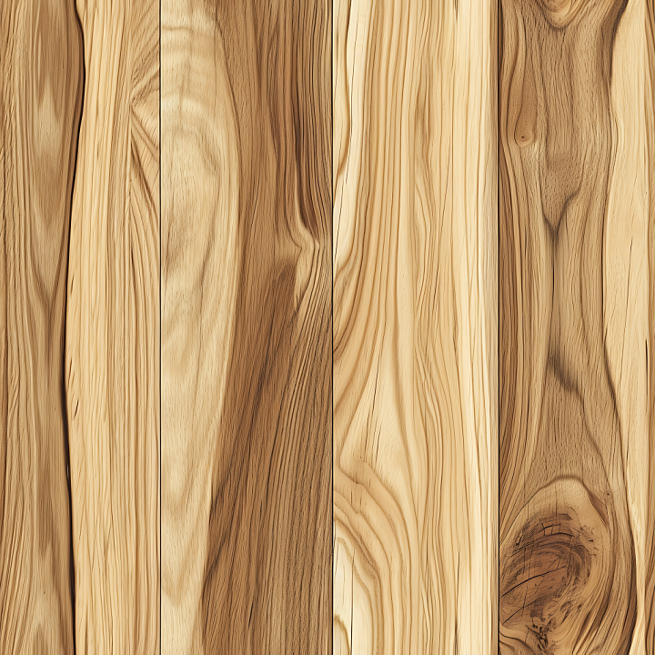 Light Natural Wood Planks with Distinct Grain and Knots seamless PBR texture preview