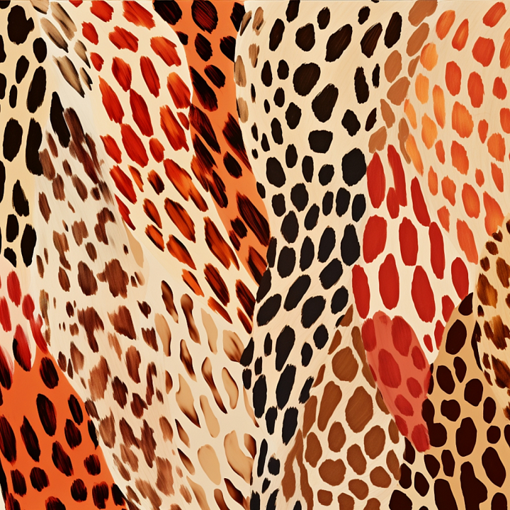 Leopard Print with Vibrant Multi-Color Spots seamless PBR texture preview