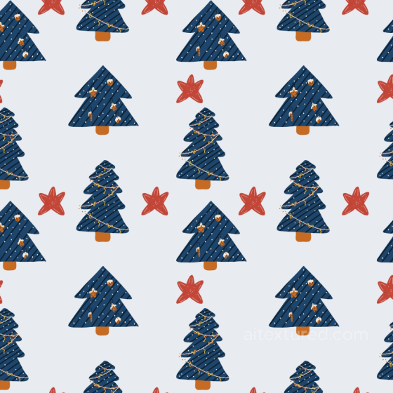 Featuring Blue Christmas Trees And Red Stars Digital Paper All Christmas Digital paper texture preview