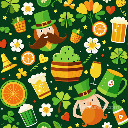With Colorful St Patrick's Digital Paper Motifs seamless St patrick digital paper bundle PBR texture