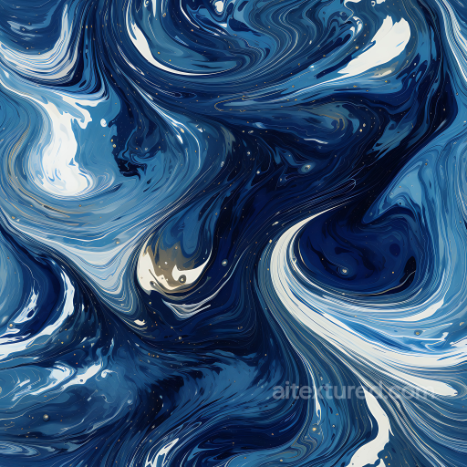 Blue and Silver Marble PBR Texture with Fluid Vein Patterns seamless Marble PBR texture