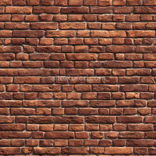 Seamless 3D PBR Texture of Cracked Red Brick Wall with Rough Surface