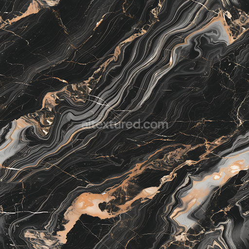 Seamless 3D Black Marble PBR Texture with Dynamic Gold and Grey Veining