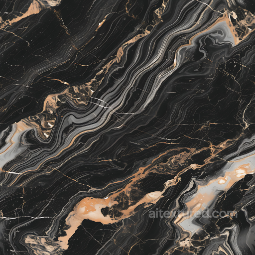 Black Marble PBR Texture with Dynamic Gold and gray Veining seamless Marble PBR texture