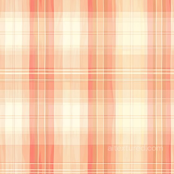 Peach and Cream Plaid Fabric Texture with Soft Stripes Plaid texture preview