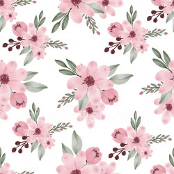 seamless Seamless 3D PBR Texture with Soft Pink Flower Watercolor Pattern texture 8k free download PBR