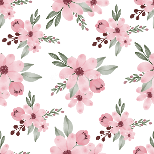 Seamless 3D PBR Texture with Soft Pink Flower Watercolor Pattern